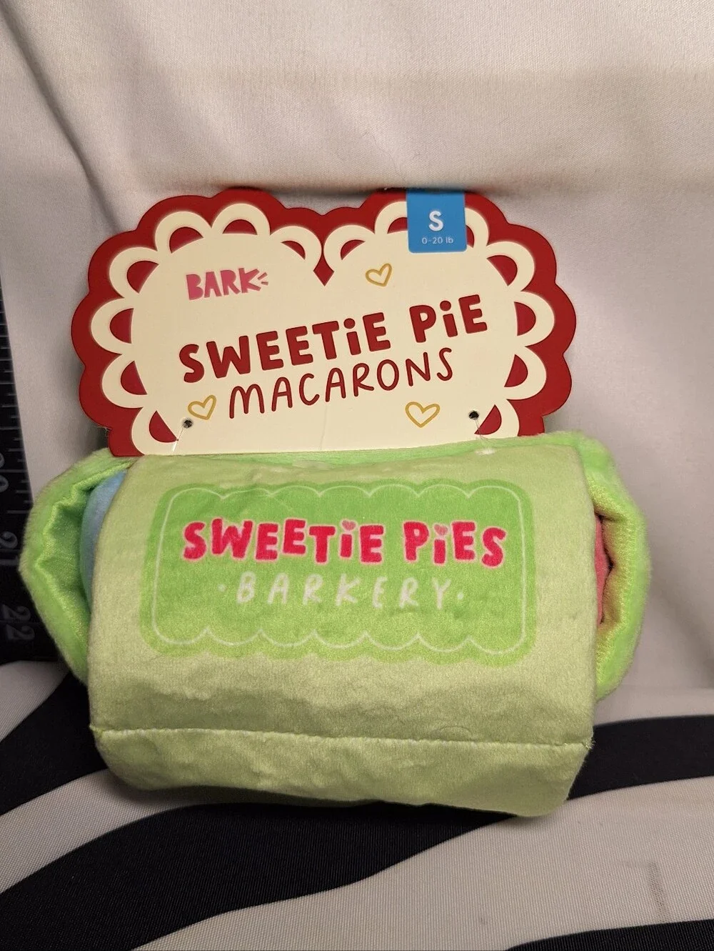 NWT Bark Sweetie Pie Macarons and Teddy Baker Dog Toys, 2 Pack, S